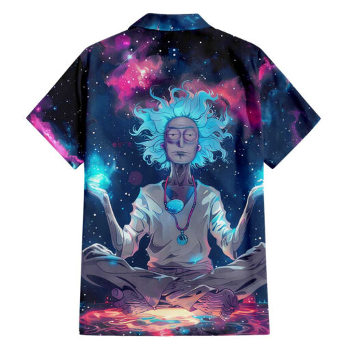 Rick and Morty Trippy Cosmic Rick Hawaiian Shirt back
