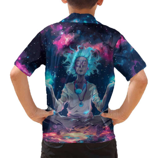 Rick and Morty Trippy Cosmic Rick Hawaiian Shirt kid back
