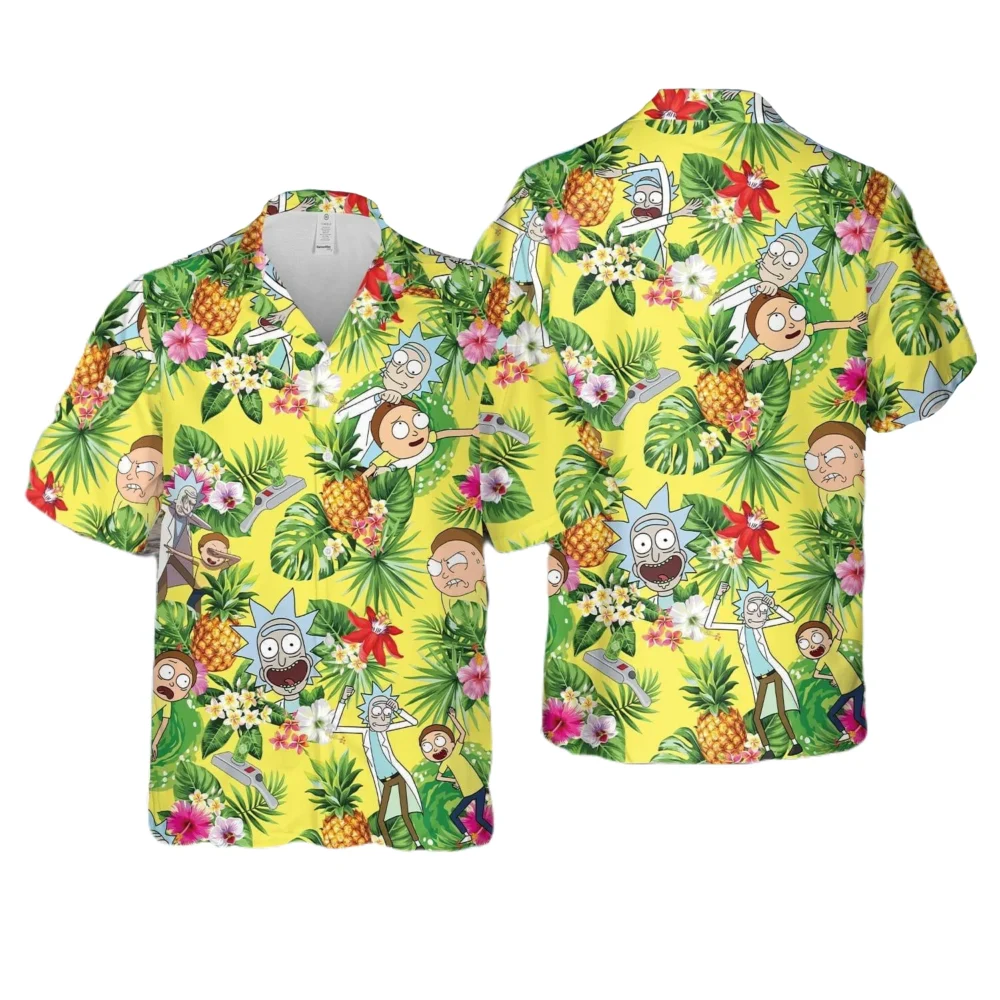 Rick And Morty Tropical Pineapple Hawaiian Shirt