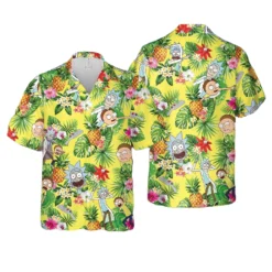 Rick And Morty Tropical Pineapple Hawaiian Shirt