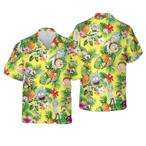 Rick And Morty Tropical Pineapple Hawaiian Shirt