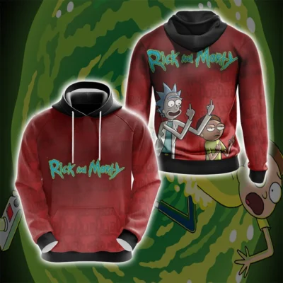 Rick And Morty Ugly Fingers Red Hoodie