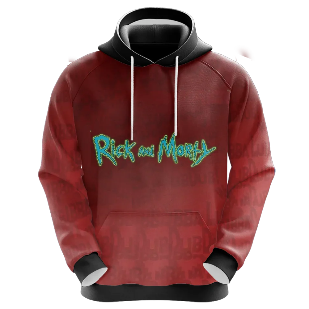 Rick And Morty Ugly Fingers Red Hoodie front