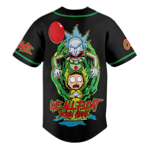 Rick and Morty We All Float Down Here Baseball Jersey back