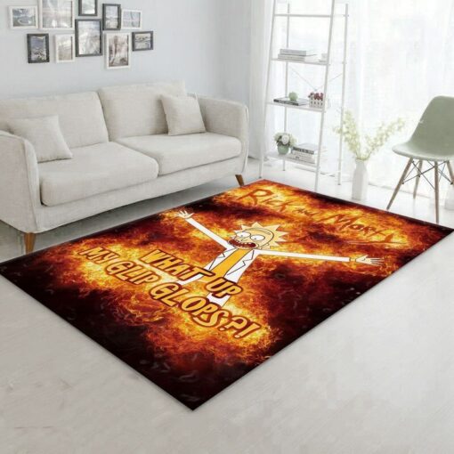 Rick and Morty What Up My Glip Glops Rug