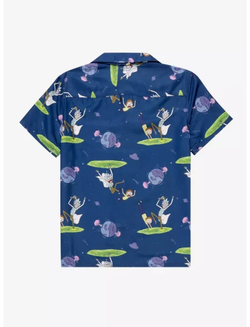 Rick & Morty Galactic Pickle Rick Hawaiian Shirt back