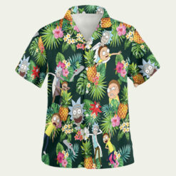 Tropical Chaos Rick & Morty Hawaiian Shirt front