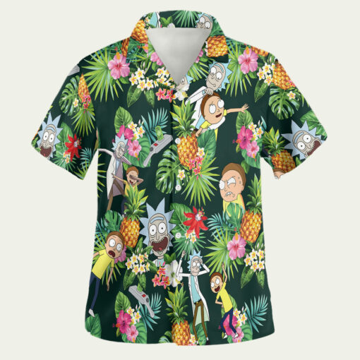 Tropical Chaos Rick & Morty Hawaiian Shirt front