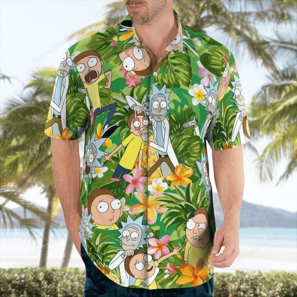 Tropical Morty Madness Rick & Morty Hawaiian Shirt front