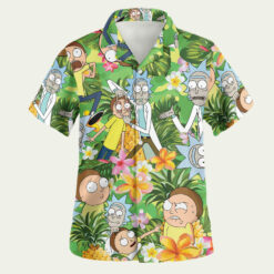 Tropical Rick & Morty Mayhem Hawaiian Shirt front