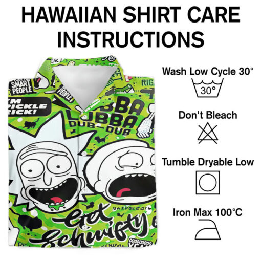 Wubba Lubba Dub Dub Rick & Morty Hawaiian Shirt instructions
