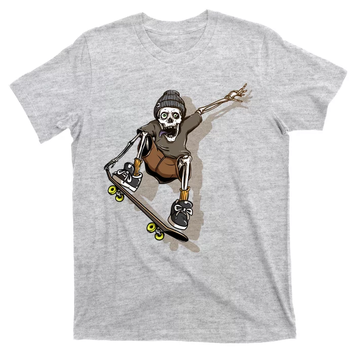 Skull Riding Skateboard T-Shirt