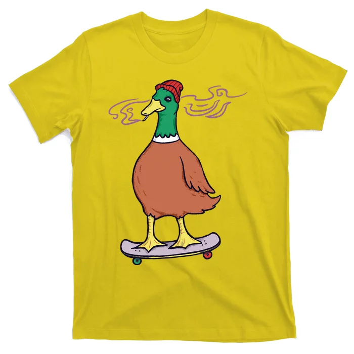 Smoking Duck On Skateboard T-Shirt
