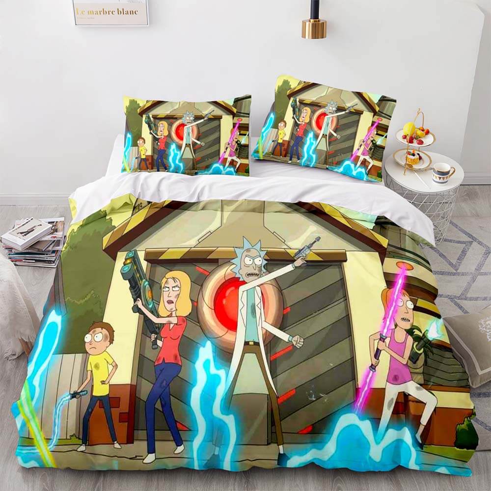Action-Packed Rick and Morty Battle Bedding Set