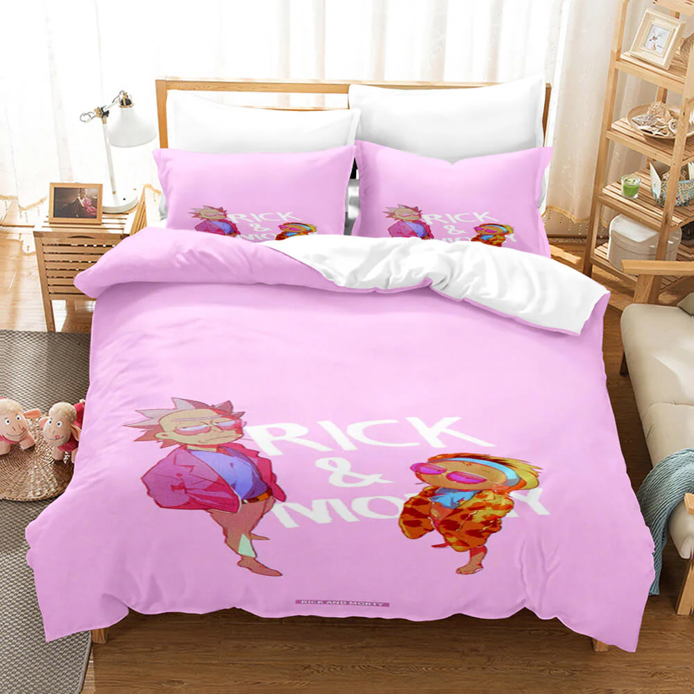 Chill Rick and Morty Summer Vibes Bedding Set