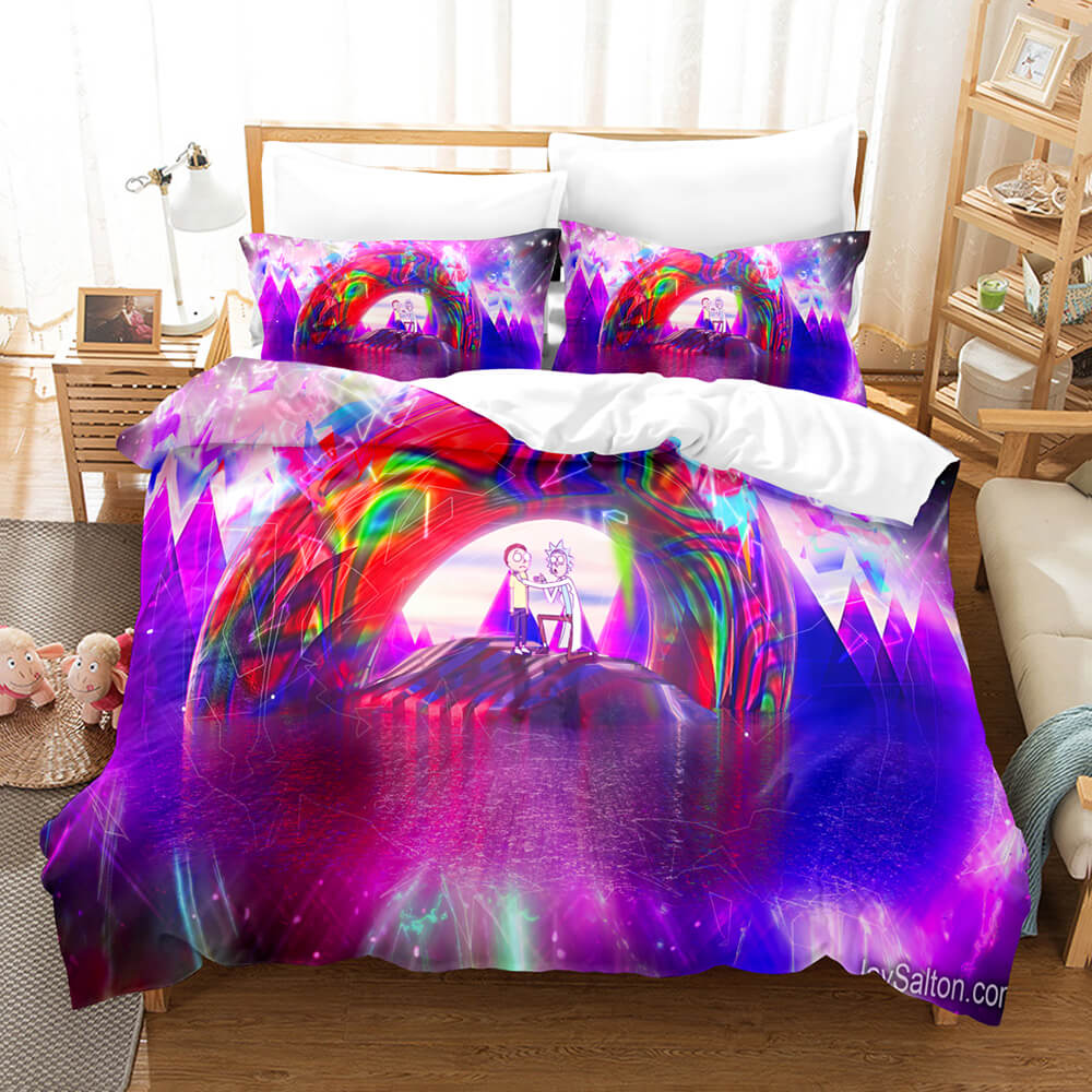 Cosmic Bond Rick and Morty Adventure Bedding Set