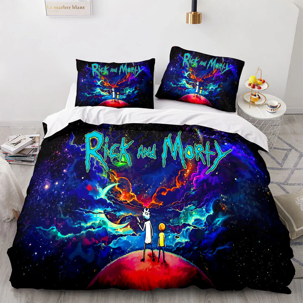 Cosmic Rick and Morty Space Odyssey Bedding Set
