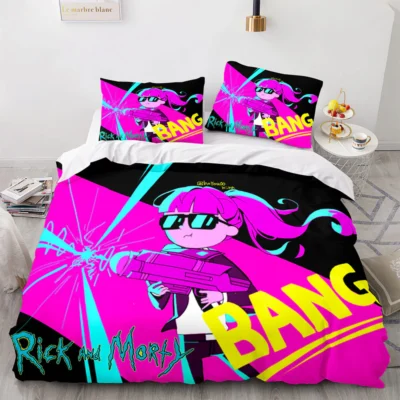 Futuristic BANG! Rick and Morty Action Bedding Set