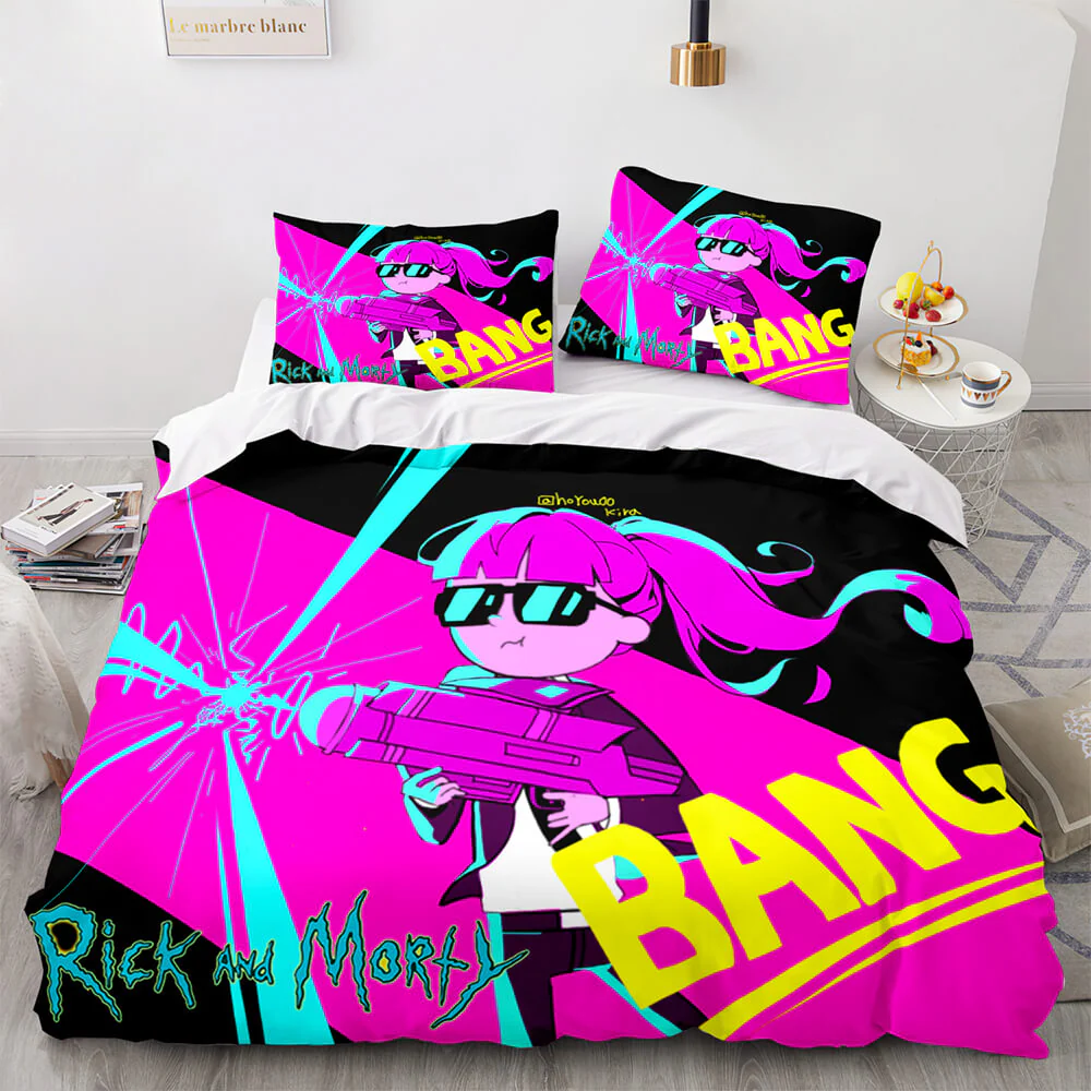 Futuristic BANG! Rick and Morty Action Bedding Set