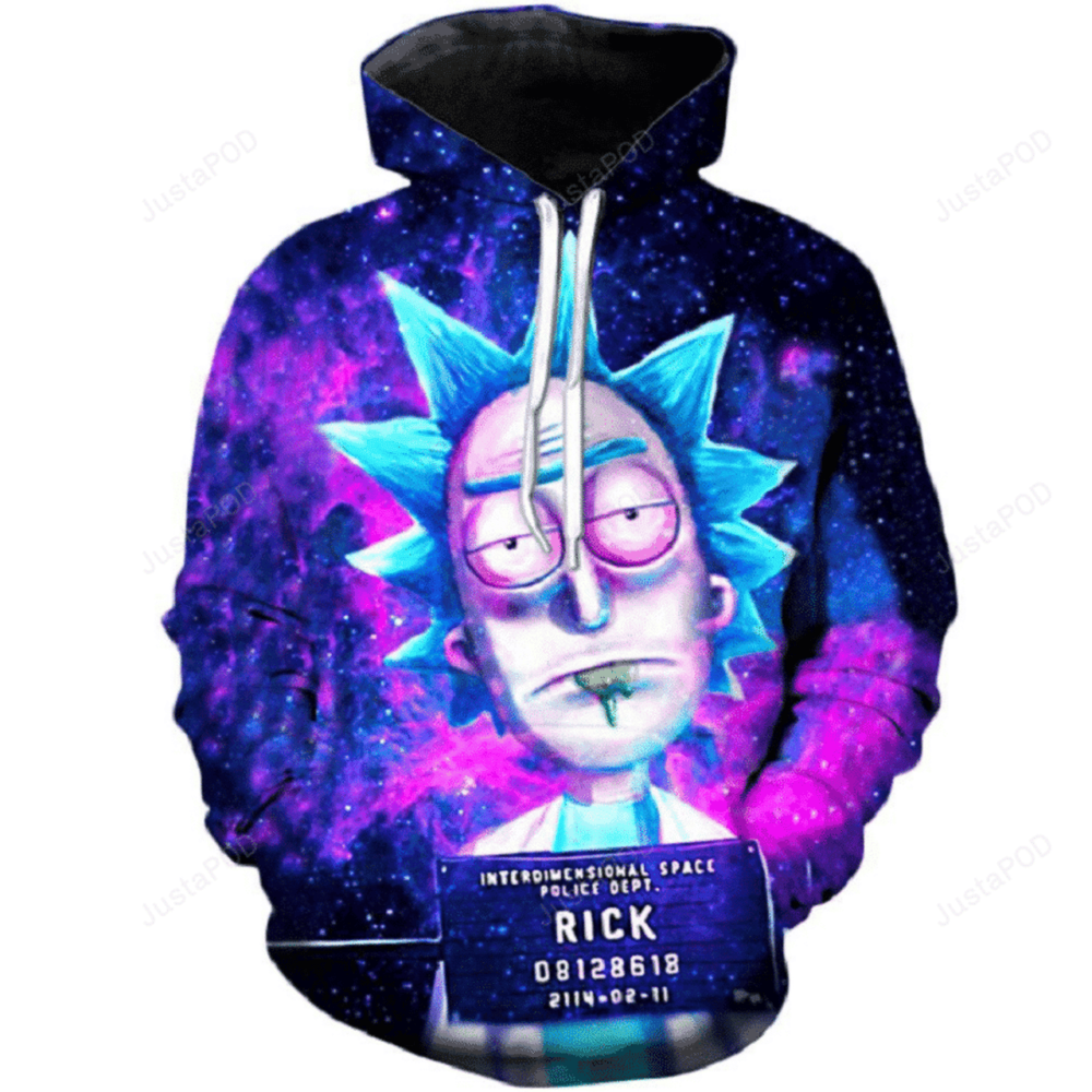 Galactic Mugshot Rick Arrested in Space Hoodie