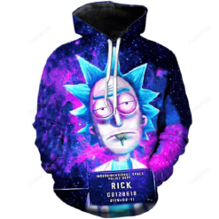 Galactic Mugshot Rick Arrested in Space Hoodie