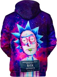 Interdimensional Mugshot Rick Cosmic Hoodie back