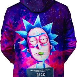Interdimensional Mugshot Rick Cosmic Hoodie back