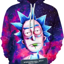 Interdimensional Mugshot Rick Cosmic Hoodie front