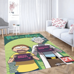 Intergalactic Mugshot Lineup Rick And Morty Rug
