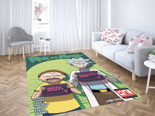 Intergalactic Mugshot Lineup Rick And Morty Rug