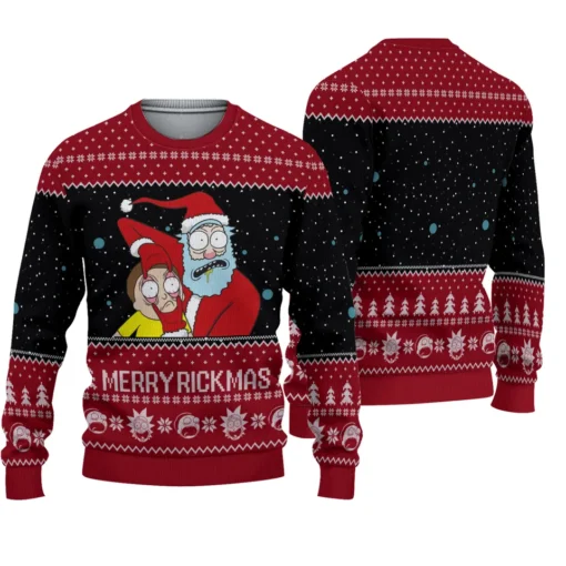Merry Rickmas Space Madness Ugly Christmas Sweater