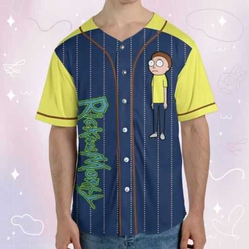 Morty Strikes Out Custom Rick and Morty Baseball Jersey mockup front