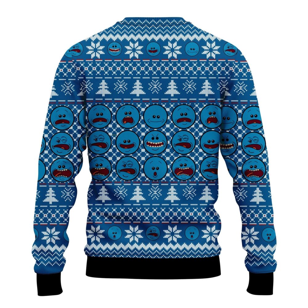 Mr. Meeseeks Holiday Meltdown Ugly Christmas Sweater back