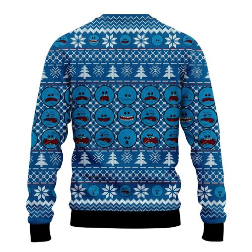 Mr. Meeseeks Holiday Meltdown Ugly Christmas Sweater back