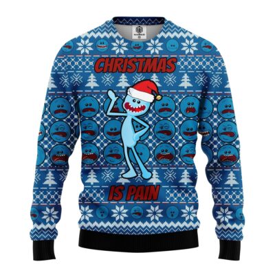 Mr. Meeseeks Holiday Meltdown Ugly Christmas Sweater front