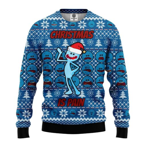 Mr. Meeseeks Holiday Meltdown Ugly Christmas Sweater front
