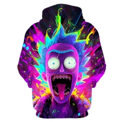 Neon Screamverse Rick Explosion Hoodie back