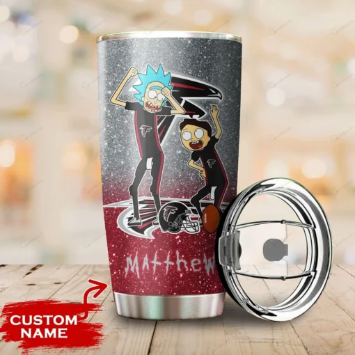 Personalized Atlanta Falcons Rick and Morty Tumbler front