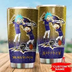 Personalized Baltimore Ravens Rick And Morty Tumbler