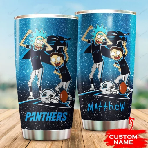 Personalized Carolina Panthers Rick and Morty Tumbler
