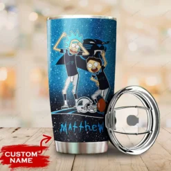 Personalized Carolina Panthers Rick and Morty Tumbler front