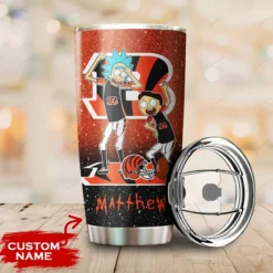 Personalized Cincinnati Bengals Rick and Morty Tumbler front