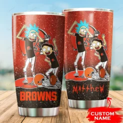 Personalized Cleveland Browns Rick and Morty Tumbler