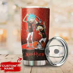 Personalized Cleveland Browns Rick and Morty Tumbler front