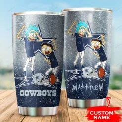 Personalized Dallas Cowboys Rick and Morty Tumbler