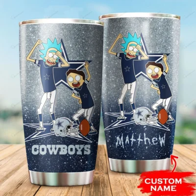 Personalized Dallas Cowboys Rick and Morty Tumbler