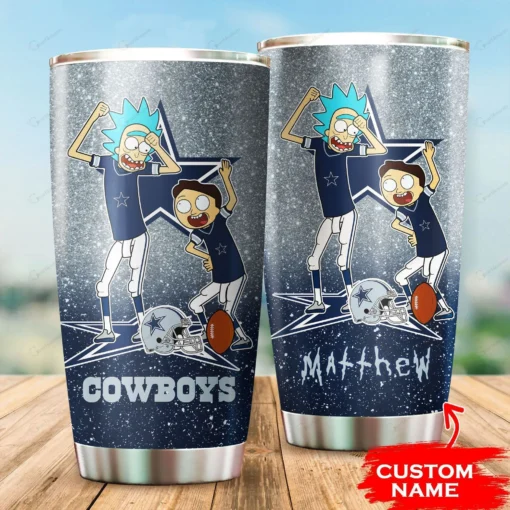 Personalized Dallas Cowboys Rick and Morty Tumbler