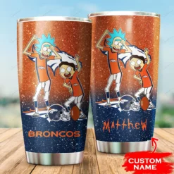 Personalized Denver Broncos Rick and Morty Tumbler
