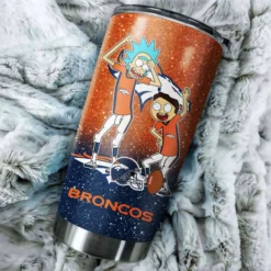 Personalized Denver Broncos Rick and Morty Tumbler front