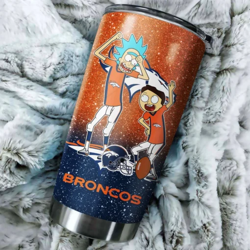 Personalized Denver Broncos Rick and Morty Tumbler front
